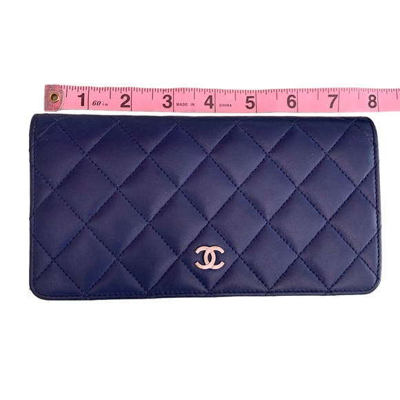 CHANEL Blue Quilted Calfskin Flap Bifold Wallet - Picture 10 of 15